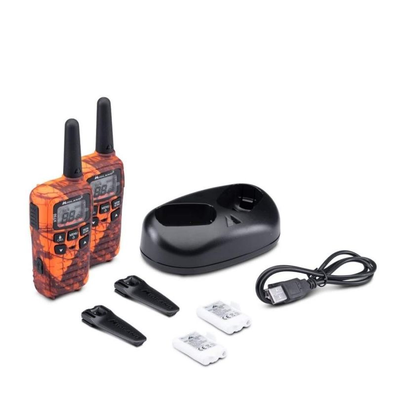 Auto si Moto - Electronice auto - Statii radio si detectoare radar - Statie radio PMR Midland XT50 varianta Blaze - set 2 buc, Portocaliu - Infinity.ro