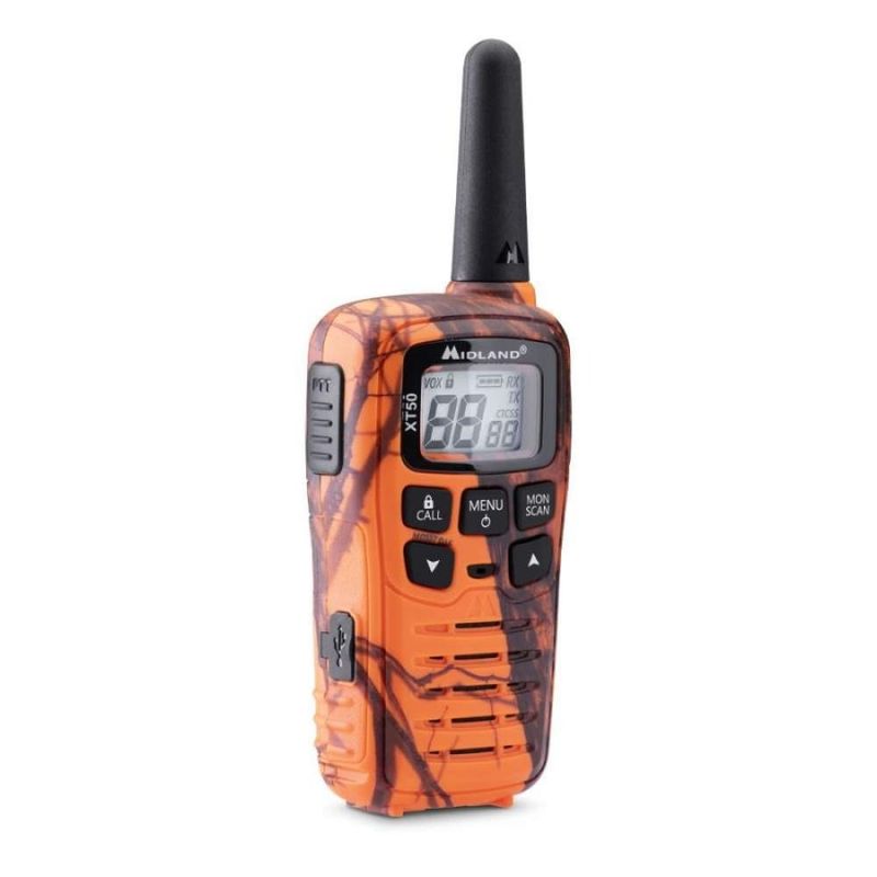 Auto si Moto - Electronice auto - Statii radio si detectoare radar - Statie radio PMR Midland XT50 varianta Blaze - set 2 buc, Portocaliu - Infinity.ro