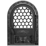 Casa si Gradina - Termice - Sobe, Seminee si accesorii - Accesorii seminee si sobe - Usa Semineu cu Geam Cerbi Ornamente Argintii Mare EvoTools, 610mm x 425mm - Infinity.ro