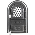 Casa si Gradina - Termice - Sobe, Seminee si accesorii - Accesorii seminee si sobe - Usa din Fonta pentru Semineu cu Geam, Cerbi Ornamente Argintii, EvoTools, 555x345mm, 674242 - Infinity.ro