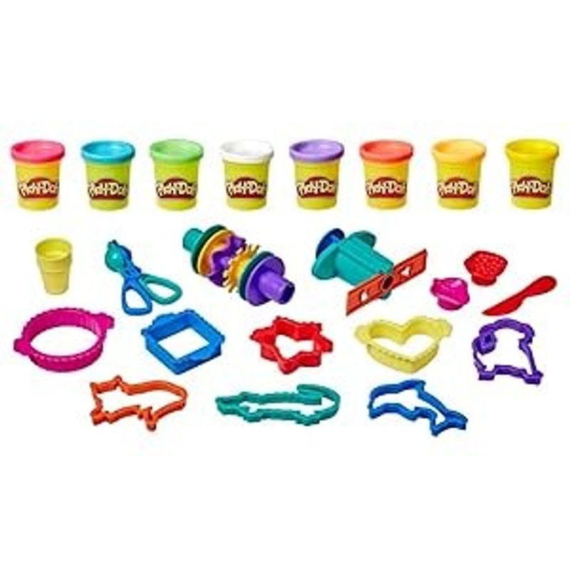 Carti si Birotica - Rechizite - Plastilina - Set Plastilina Play-Doh cu 8 culori si peste 20 de unelte de framantat, cutie de depozitare, +3 ani - Infinity.ro