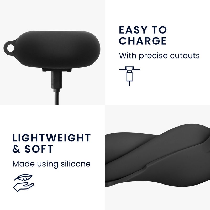 Laptop, Telefoane si Tablete - Telefoane mobile si accesorii - Accesorii Telefoane - Alte accesorii telefoane - Husa Casti Kwmobile pentru SoundPEATS Air 4, Negru, Silicon, KWM0000252I001C - Infinity.ro