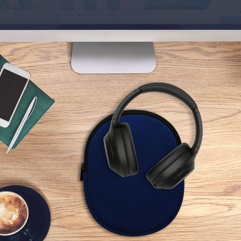 Laptop, Telefoane si Tablete - Telefoane mobile si accesorii - Accesorii Telefoane - Alte accesorii telefoane - Husa Casti Kwmobile pentru Sony WH-1000XM4/WH-1000XM3, Albastru inchis, Neopren, KWM0000254Z002C - Infinity.ro