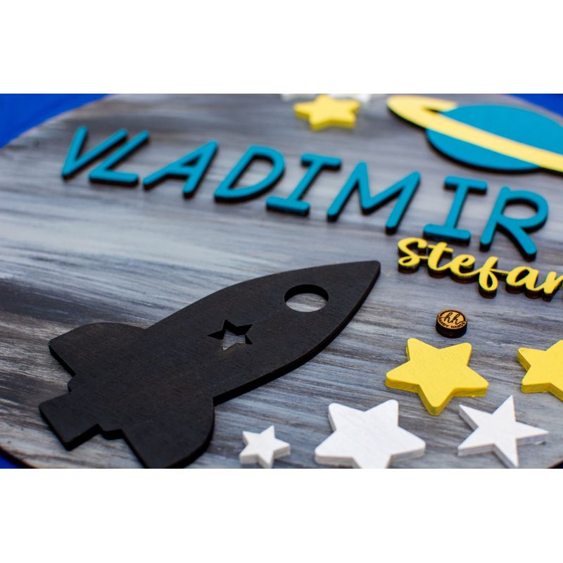 Casa si Gradina - Decoratiuni - Obiecte decorative - Decoratiuni camera copilului - Decor Personalizabil, HandyHands, cu Nume din lemn Spatiu 36 cm - Infinity.ro