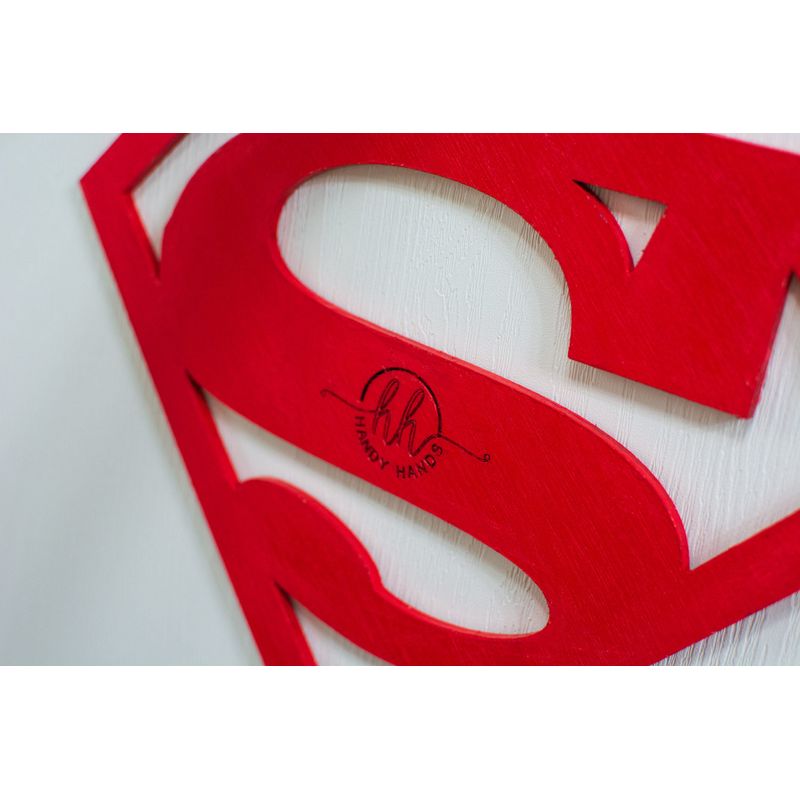 Market - Cadouri - Cadouri personalizate - Umeras Personalizabil HandyHands din lemn Superman - Infinity.ro