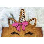 Casa si Gradina - Decoratiuni - Obiecte decorative - Decoratiuni camera copilului - Decor Personalizabil, HandyHands, cu Nume din lemn Unicorn - 24 L x 26 H (cm) - Infinity.ro