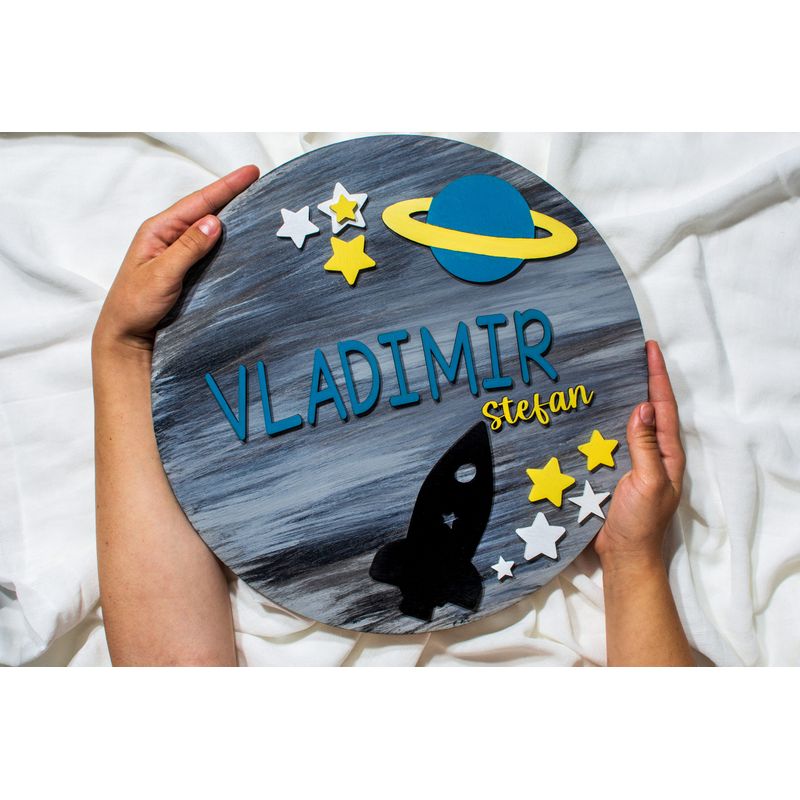 Casa si Gradina - Decoratiuni - Obiecte decorative - Decoratiuni camera copilului - Decor Personalizabil, HandyHands, cu Nume din lemn Spatiu 36 cm - Infinity.ro