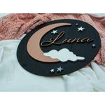 Casa si Gradina - Decoratiuni - Obiecte decorative - Decoratiuni camera copilului - Decor Personalizabil, HandyHands, cu Nume din lemn Luna 36 cm - Infinity.ro