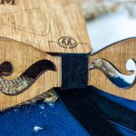 Fashion, accesorii si bijuterii - Barbati - Accesorii barbati - Cravate si papioane barbati - Papion din Lemn HH288, Handmade, in Cutie Premium Personalizata - Infinity.ro