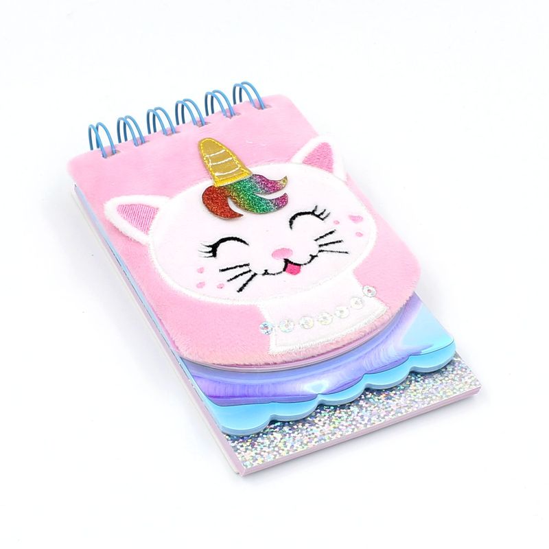Carti si Birotica/Papetarie/Agende si calendare/Agende si carnete - Carnetel 3D Pisica unicorn 120 pagini - Infinity.ro