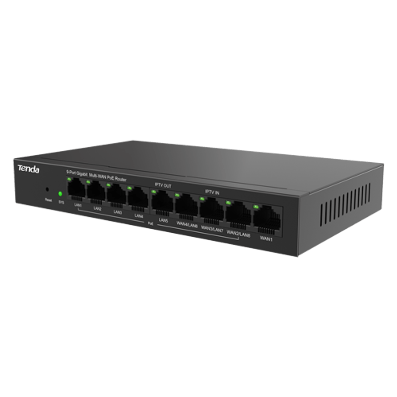 PC, gaming si accesorii - Retelistica - Routere - Router 8 porturi PoE+, 1 port WAN, Gigabit, Web Management - TENDA TND-G0-8G-POE - Infinity.ro