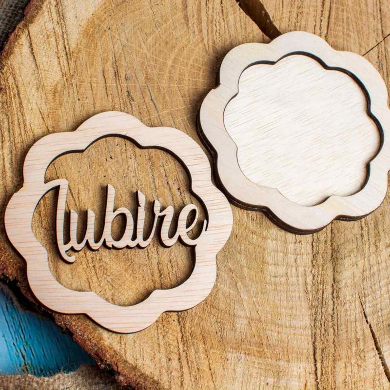 Casa si Gradina - Decoratiuni - Decoratiuni perete - Decor Floare cu Iubire Blank HH1518 din lemn pentru Licheni - 10x10 cm - Infinity.ro