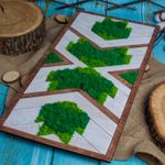 Casa si Gradina - Decoratiuni - Decoratiuni perete - Decor de Perete Mozaic HH1538 din lemn Personalizat cu Licheni - 30x30 cm - Infinity.ro