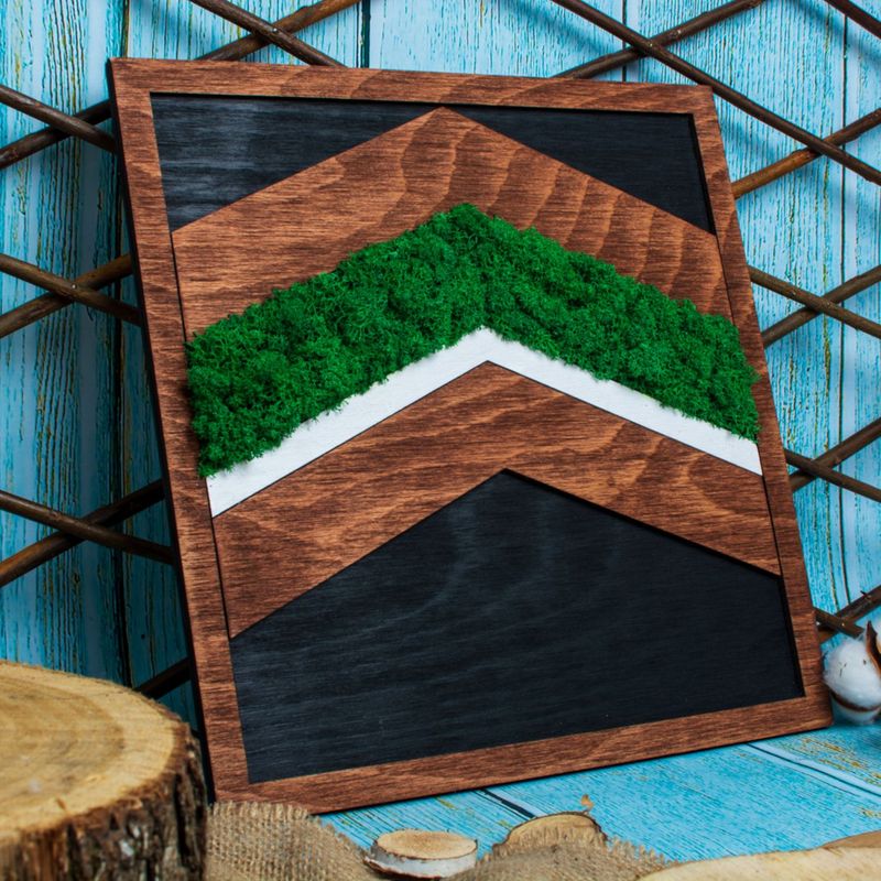 Casa si Gradina - Decoratiuni - Decoratiuni perete - Decor de Perete Sageti HH1536 din lemn Personalizat cu Licheni 30x30 cm - Infinity.ro