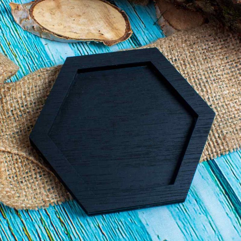 Casa si Gradina - Decoratiuni - Decoratiuni perete - Decor Forma Hexagon Blank HH1511din lemn pentru Licheni - 20x17 cm - Infinity.ro