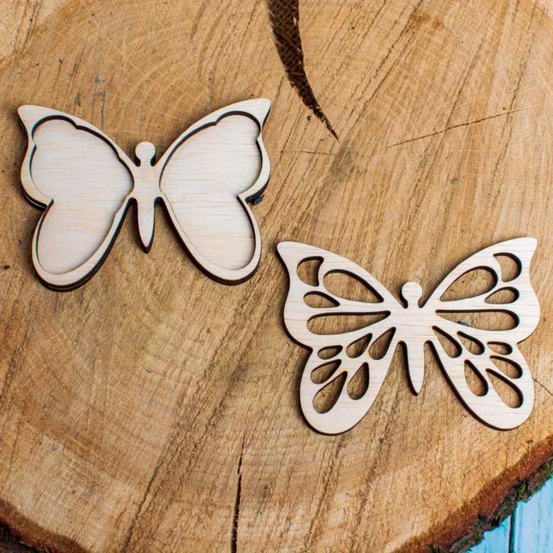 Casa si Gradina - Decoratiuni - Decoratiuni perete - Decor Fluture cu Capac Blank HH1514 din lemn pentru Licheni - 30x22 cm - Infinity.ro