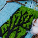 Casa si Gradina - Decoratiuni - Decoratiuni perete - Decor Personalizat Licheni Crengi de Copac din lemn HH1528 - 16x30 cm - Infinity.ro