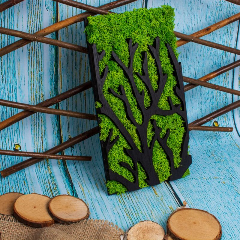 Casa si Gradina - Decoratiuni - Decoratiuni perete - Decor Personalizat Licheni Crengi de Copac din lemn HH1528 - 20 x 40 cm - Infinity.ro