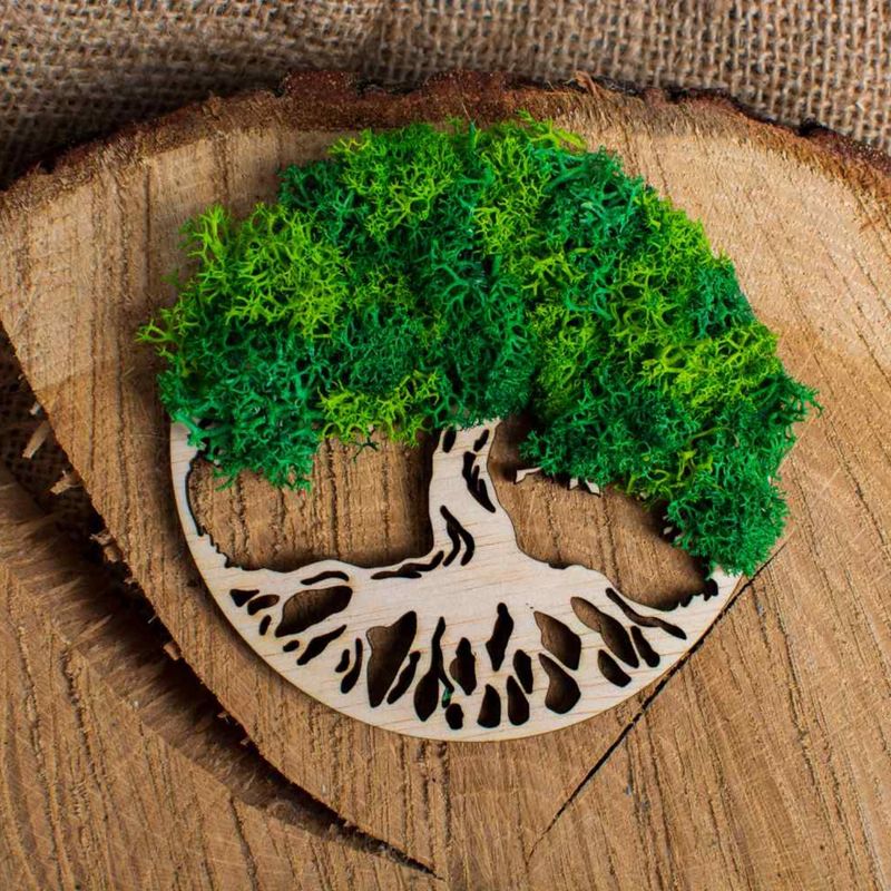 Casa si Gradina - Decoratiuni - Decoratiuni perete - Decor Copacul Vietii Blank HH1522 din lemn pentru Licheni - 25x25 cm - Infinity.ro