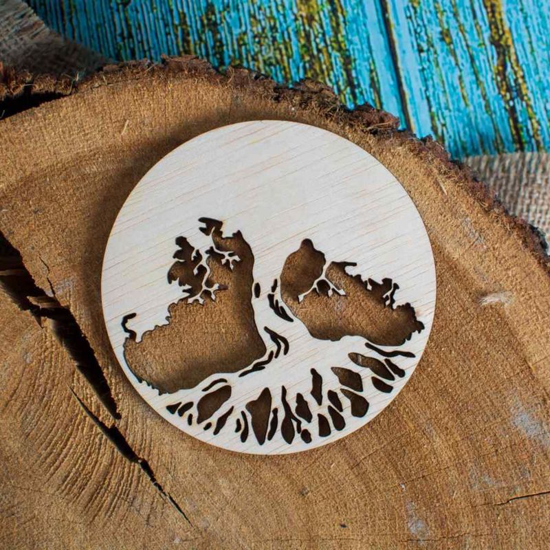 Casa si Gradina - Decoratiuni - Decoratiuni perete - Decor Copacul Vietii Blank HH1522 din lemn pentru Licheni - 25x25 cm - Infinity.ro