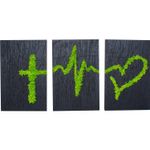 Casa si Gradina - Decoratiuni - Decoratiuni perete - Decor 3 Parti Inima HH1529 din lemn Personalizat cu Licheni - 40x20 cm - Infinity.ro