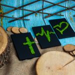 Casa si Gradina - Decoratiuni - Decoratiuni perete - Decor 3 Parti Inima HH1529 din lemn Personalizat cu Licheni - 50x25 cm - Infinity.ro