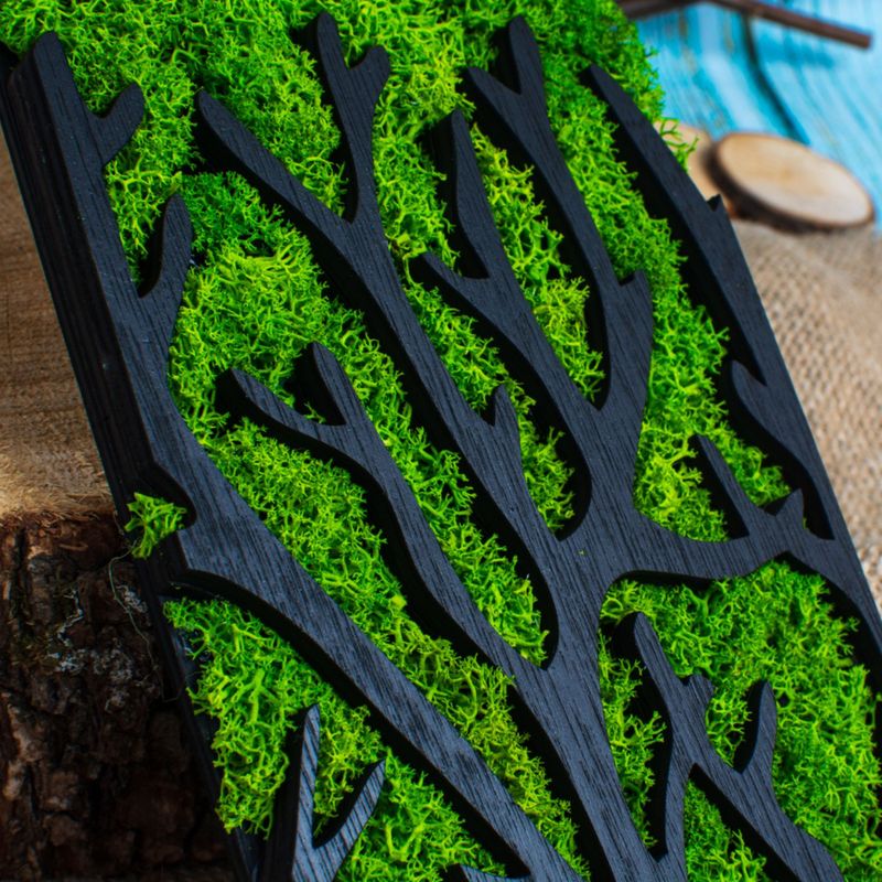 Casa si Gradina - Decoratiuni - Decoratiuni perete - Decor Personalizat Licheni Crengi de Copac din lemn HH1528 - 16x30 cm - Infinity.ro