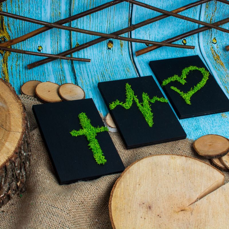 Casa si Gradina - Decoratiuni - Decoratiuni perete - Decor 3 Parti Inima Blank HH1504 pentru Licheni - 30x15 cm - Infinity.ro