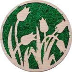 Casa si Gradina - Decoratiuni - Decoratiuni perete - Decor Rotund Lalele HH1526 din lemn Personalizat cu Licheni - 30x30 cm - Infinity.ro