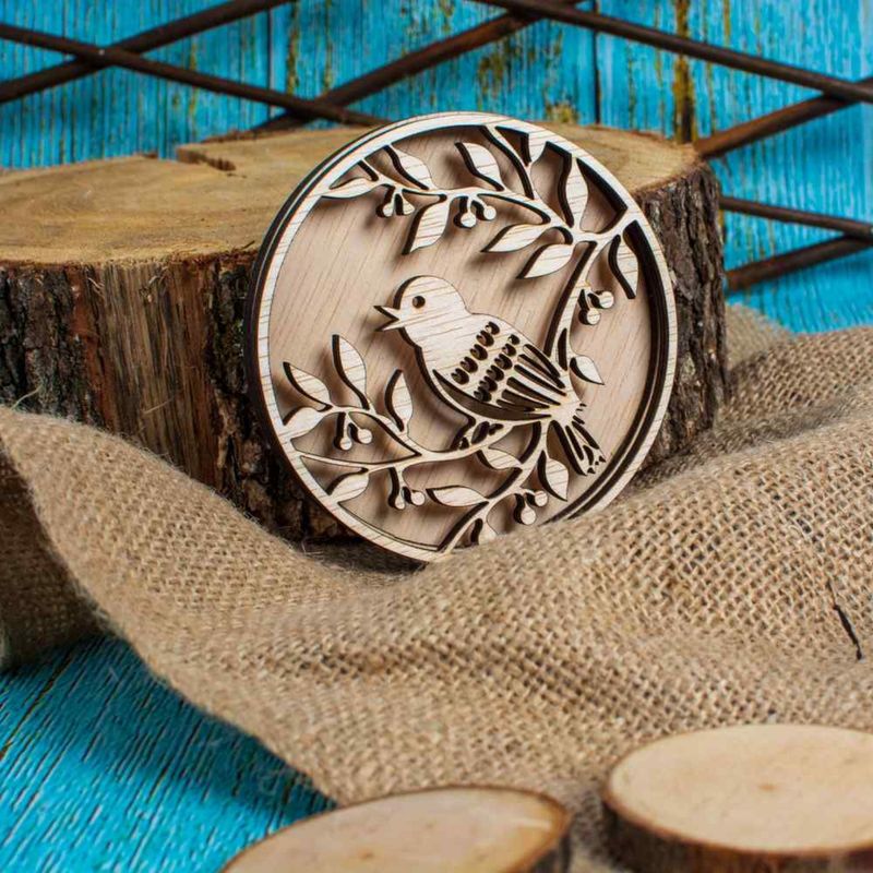 Casa si Gradina - Decoratiuni - Decoratiuni perete - Decor Vrabiuta Blank HH1519 din lemn pentru Licheni - 30x30 cm - Infinity.ro