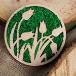 Casa si Gradina - Decoratiuni - Decoratiuni perete - Decor Rotund Lalele HH1526 din lemn Personalizat cu Licheni - 30x30 cm - Infinity.ro