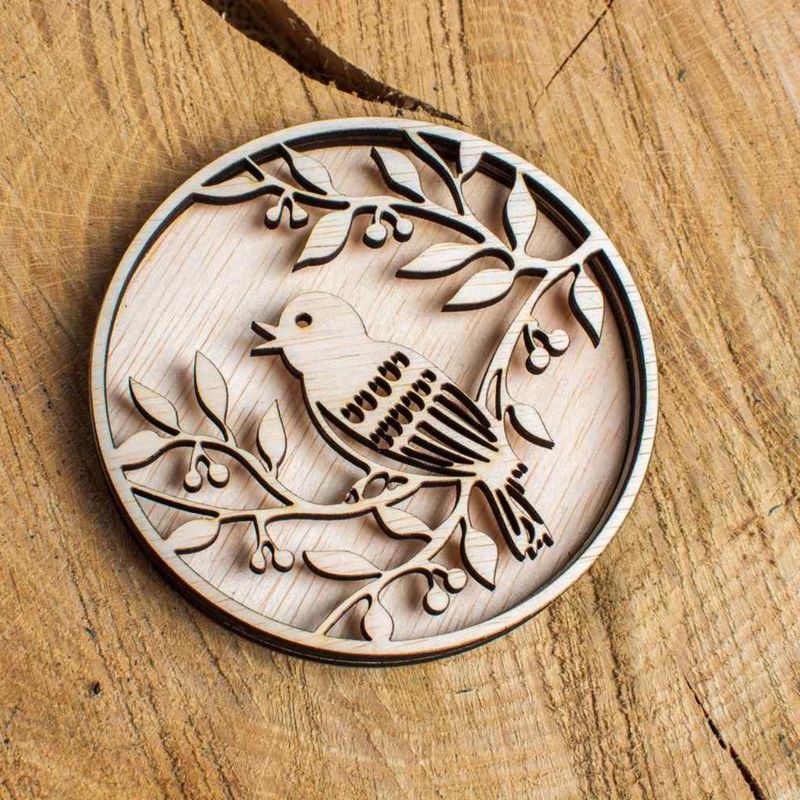 Casa si Gradina - Decoratiuni - Decoratiuni perete - Decor Vrabiuta Blank HH1519 din lemn pentru Licheni - 30x30 cm - Infinity.ro