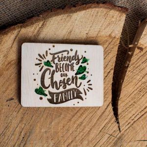 Decor Pretenii devin Familie Personalizat HH1547 din lemn Personalizat cu Licheni - 30x22 cm