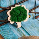 Casa si Gradina - Decoratiuni - Decoratiuni perete - Decor Pom HH1548 din lemn Personalizat cu Licheni 10x9 cm - Infinity.ro