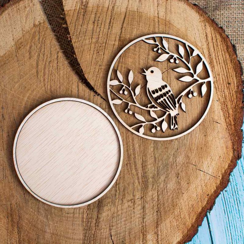 Casa si Gradina - Decoratiuni - Decoratiuni perete - Decor Vrabiuta Blank HH1519 din lemn pentru Licheni - 30x30 cm - Infinity.ro