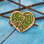 Casa si Gradina - Decoratiuni - Decoratiuni perete - Decor Inima HH1542 din lemn Personalizat cu Licheni - 30x25 cm - Infinity.ro