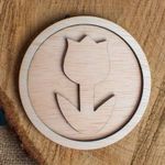 Casa si Gradina - Decoratiuni - Decoratiuni perete - Decor Lalea Blank HH1517 din lemn pentru Licheni - 10x10 cm - Infinity.ro