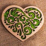 Casa si Gradina - Decoratiuni - Decoratiuni perete - Decor Inima HH1542 din lemn Personalizat cu Licheni - 30x25 cm - Infinity.ro