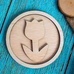 Casa si Gradina - Decoratiuni - Decoratiuni perete - Decor Lalea Blank HH1517 din lemn pentru Licheni - 10x10 cm - Infinity.ro