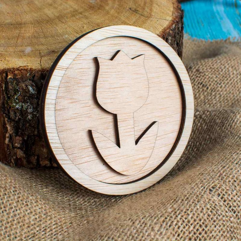 Casa si Gradina - Decoratiuni - Decoratiuni perete - Decor Lalea Blank HH1517 din lemn pentru Licheni - 30x30 cm - Infinity.ro