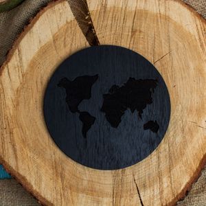 Decor Inconjurul Lumii Blank HH1505 din lemn pentru Licheni - 35x35 cm