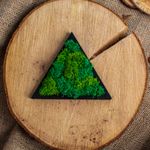 Casa si Gradina - Decoratiuni - Decoratiuni perete - Decor Forma Triunghi HH1541 din lemn Personalizat cu Licheni - 40x35 cm - Infinity.ro