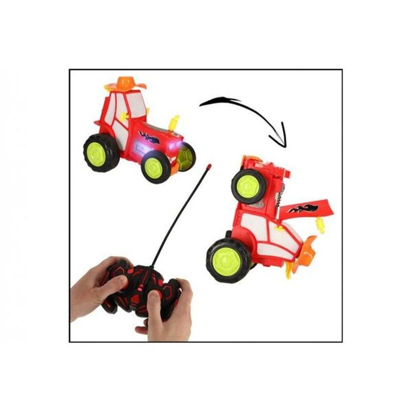 Jucarii, Copii si Bebe - Jucarii si jocuri - Vehicule si jucarii cu telecomanda - Utilaje constructie de jucarie - Tractor Saritor, cu Telecomanda, cu Lumini Si Muzica Vesela Rosu - Infinity.ro