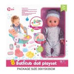 Jucarii, Copii si Bebe - Jucarii si jocuri - Papusi si accesorii - Papusi - Papusa Interactiva 35 Cm Cu Cadita Baie, 12 Sunete Si Diverse Accesorii - Infinity.ro