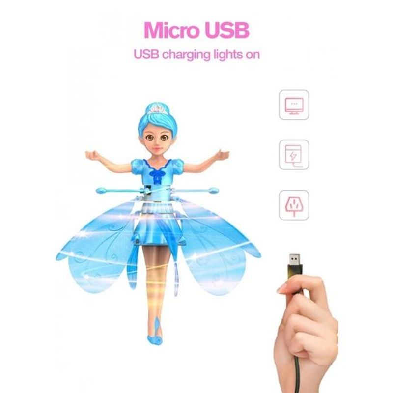 Jucarii, Copii si Bebe - Jucarii si jocuri - Papusi si accesorii - Papusi - Papusa zana zburatoare Flying Fairy Bleu - Infinity.ro