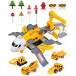 Jucarii, Copii si Bebe - Jucarii si jocuri - Vehicule si jucarii cu telecomanda - Elicoptere, avioane si nave de jucarie - Avion Cargo Pentru Copii Simulator Transport Cu Sunete Si Lumini Galben - Infinity.ro