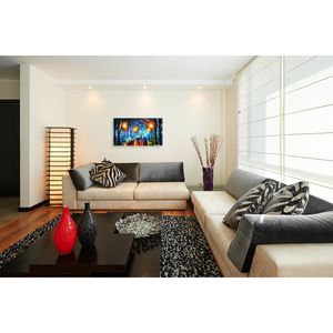 Tablou Canvas, Noapte in parc, 90 x 50 cm, Rama lemn, Multicolor