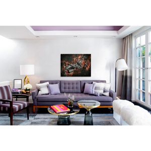 Tablou Canvas, Motocicleta , 90 x 60 cm, Rama lemn, Multicolor