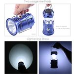 Casa si Gradina - Corpuri si surse de iluminat - Iluminat exterior - Felinare - Felinar Camping LED Reincarcabil cu Lanterna - Panou Solar si USB - Infinity.ro