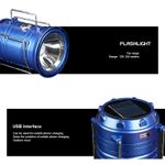 Casa si Gradina - Corpuri si surse de iluminat - Iluminat exterior - Felinare - Felinar Camping LED Reincarcabil cu Lanterna - Panou Solar si USB - Infinity.ro